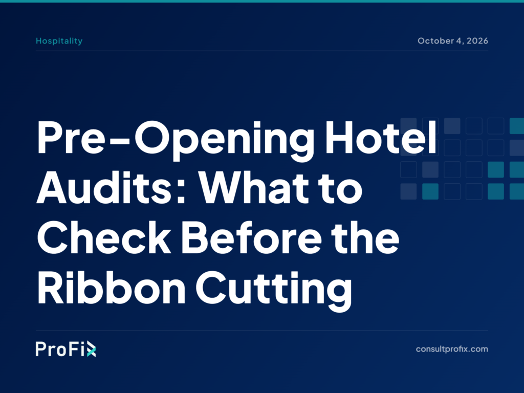 Pre-Opening Hotel Audit Checklist